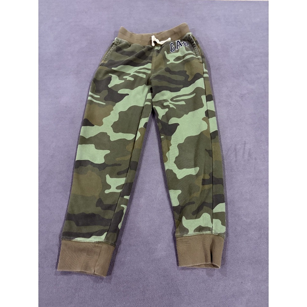 Gap Jogger Pants Kids XL‎ Multicolor Camouflage Fleece Lined Tapered Drawstring